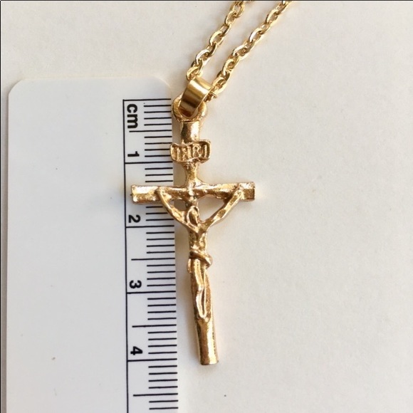Gold Plated Crucifix Necklace - Picture 5 of 6